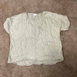 Women's Light Green Linen Blouse